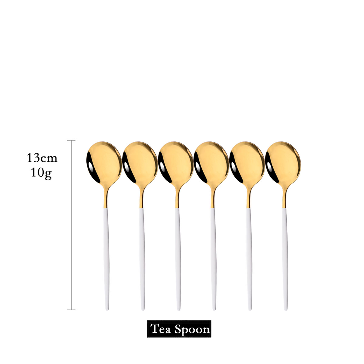 Gold Cutlery Flatware - Cuchara de té de oro blanco