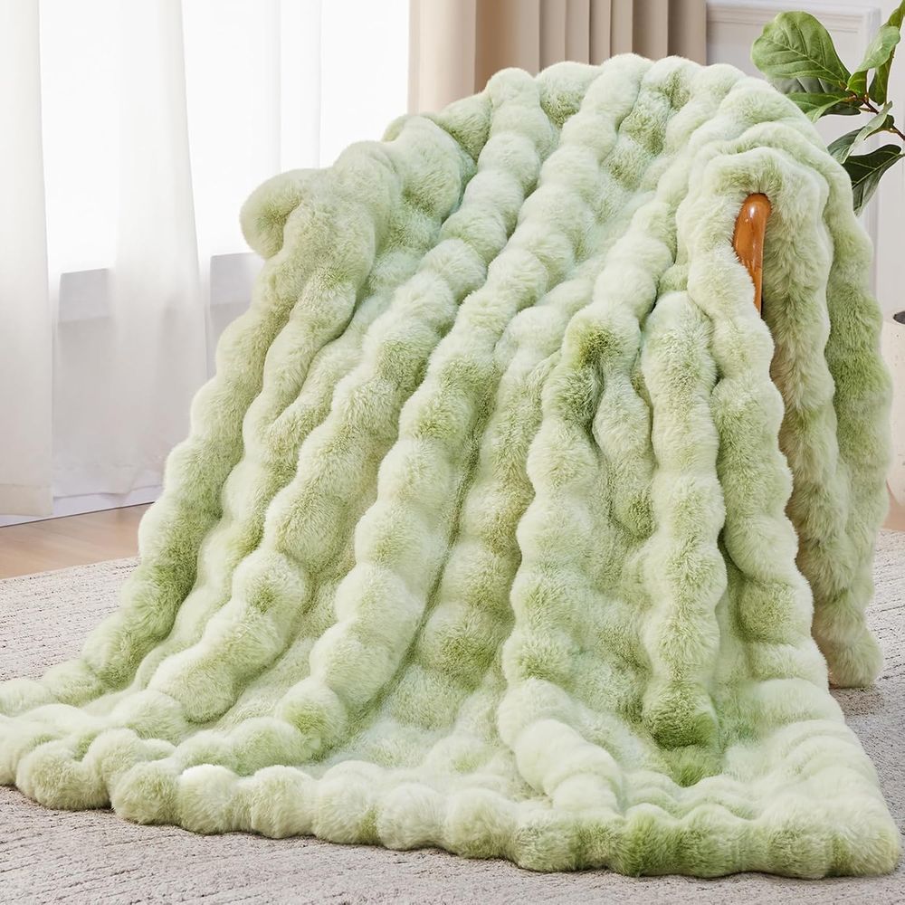 Cashmere Throw Blanket - Manta de piel sintética, manta de