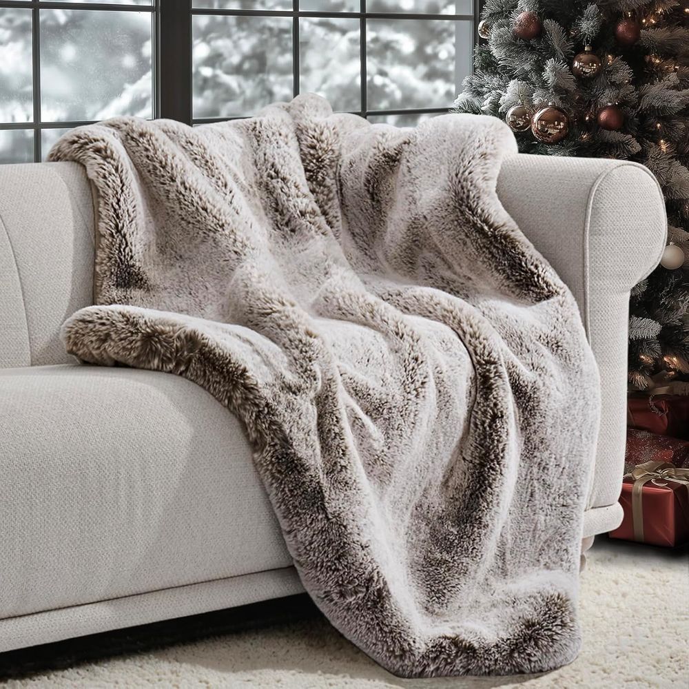 Cashmere Throw Blanket - Manta de lujo de piel sintética