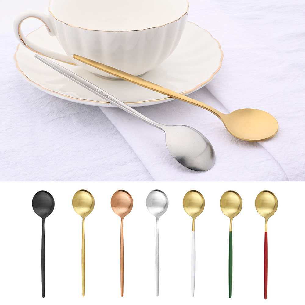 Gold Cutlery Flatware - Juego de cucharas mate pequeñas de
