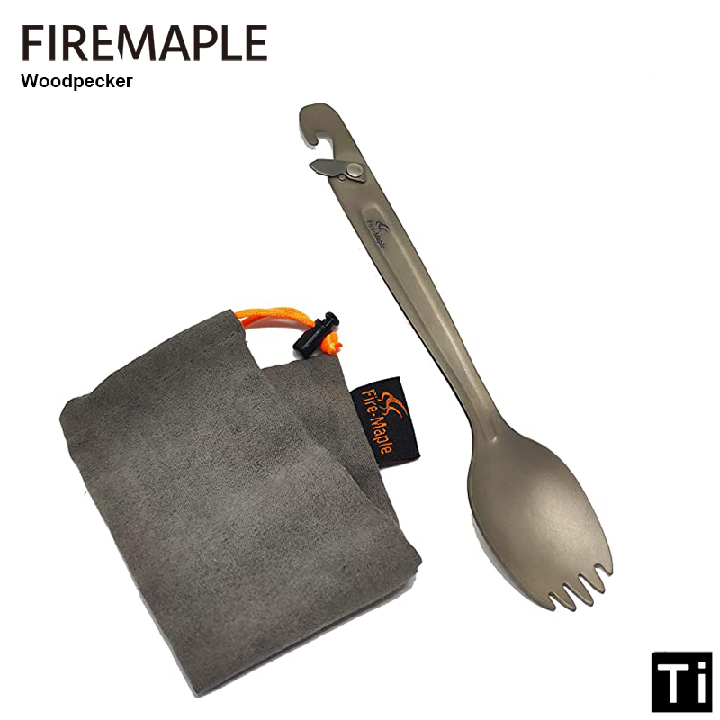 Gold Cutlery Flatware - Fire Maple-cubiertos de titanio con punzón