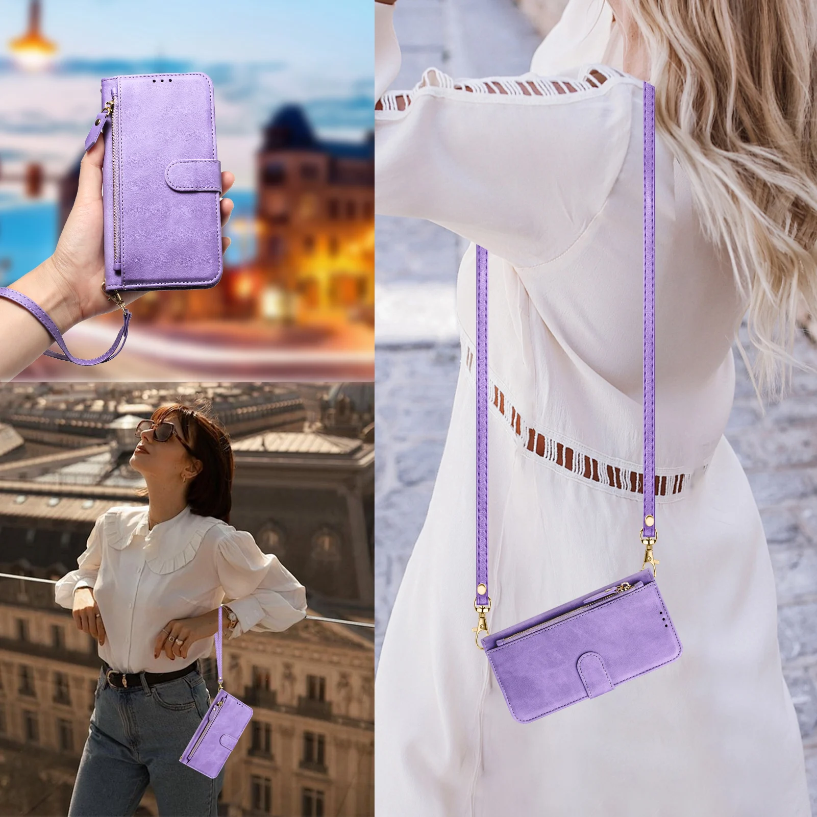 Funda de cuero tipo cartera co - Leather Card Wallet reseña y precio