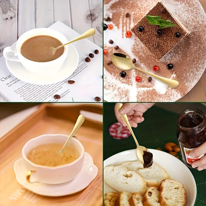 Juego de cucharas pequeñas de  - Gold Cutlery Flatware reseña y precio