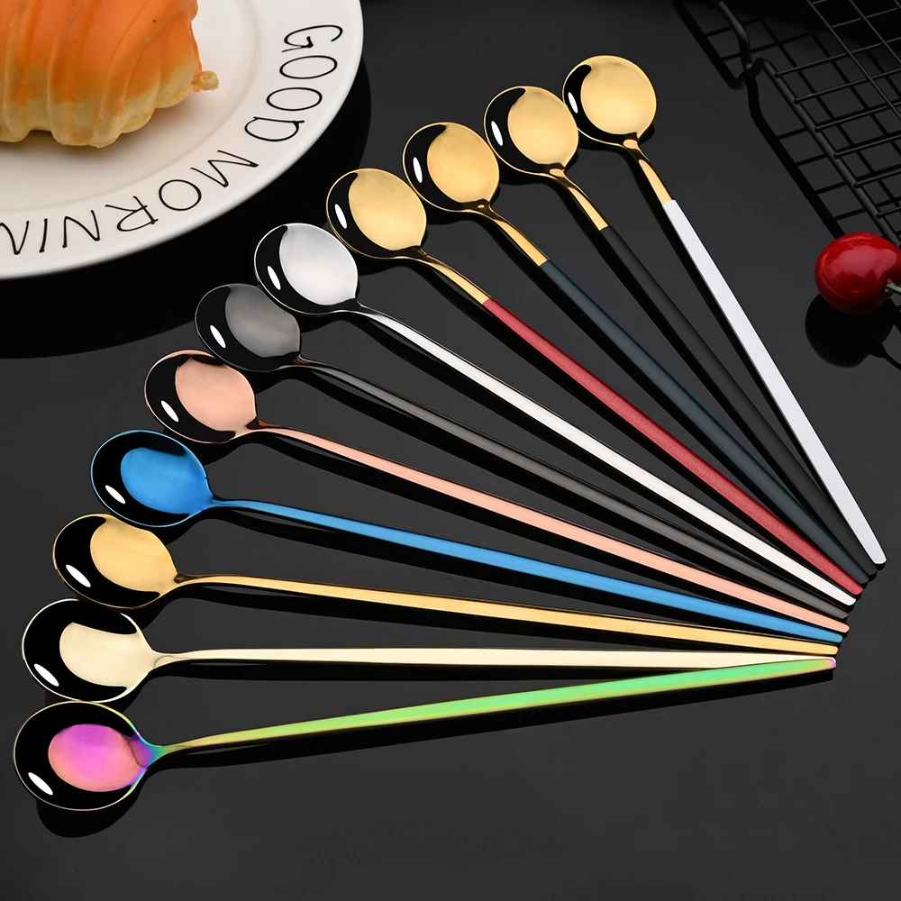 Cuchara de hielo con mango lar - Gold Cutlery Flatware reseña y precio