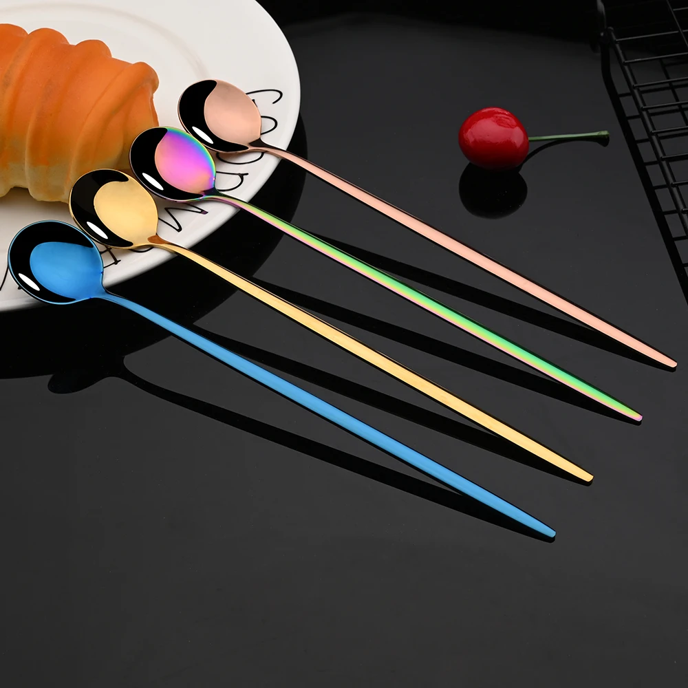 Cuchara de hielo con mango lar - Gold Cutlery Flatware reseña y precio