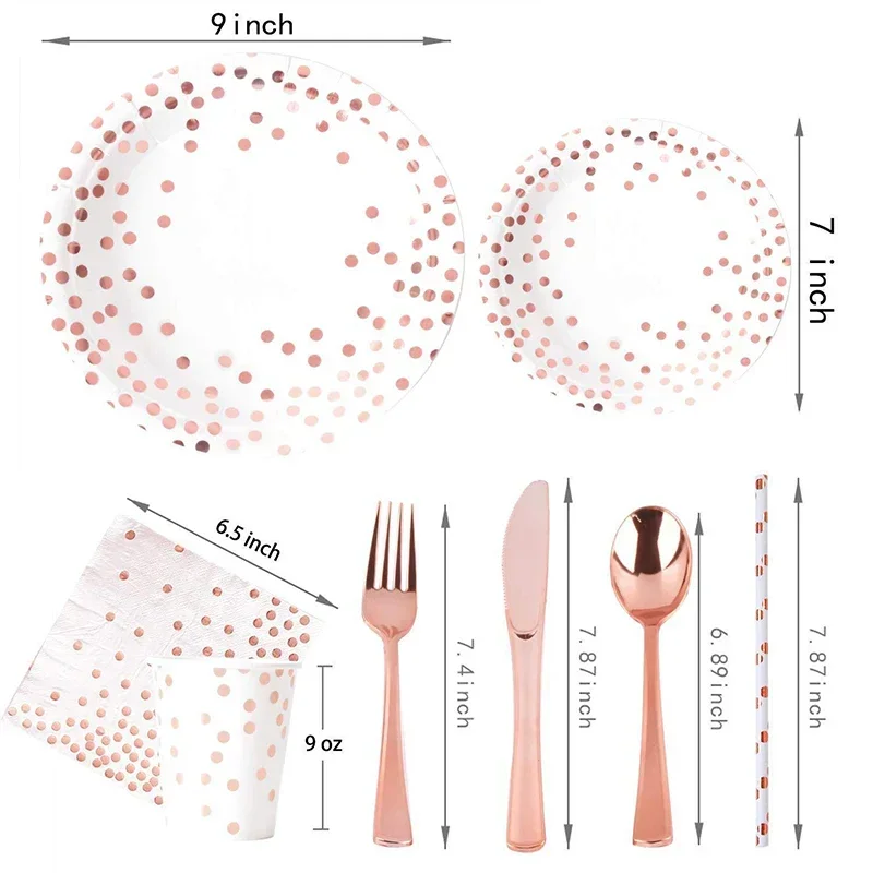Mantel desechable de oro rosa  - Gold Cutlery Flatware reseña y precio