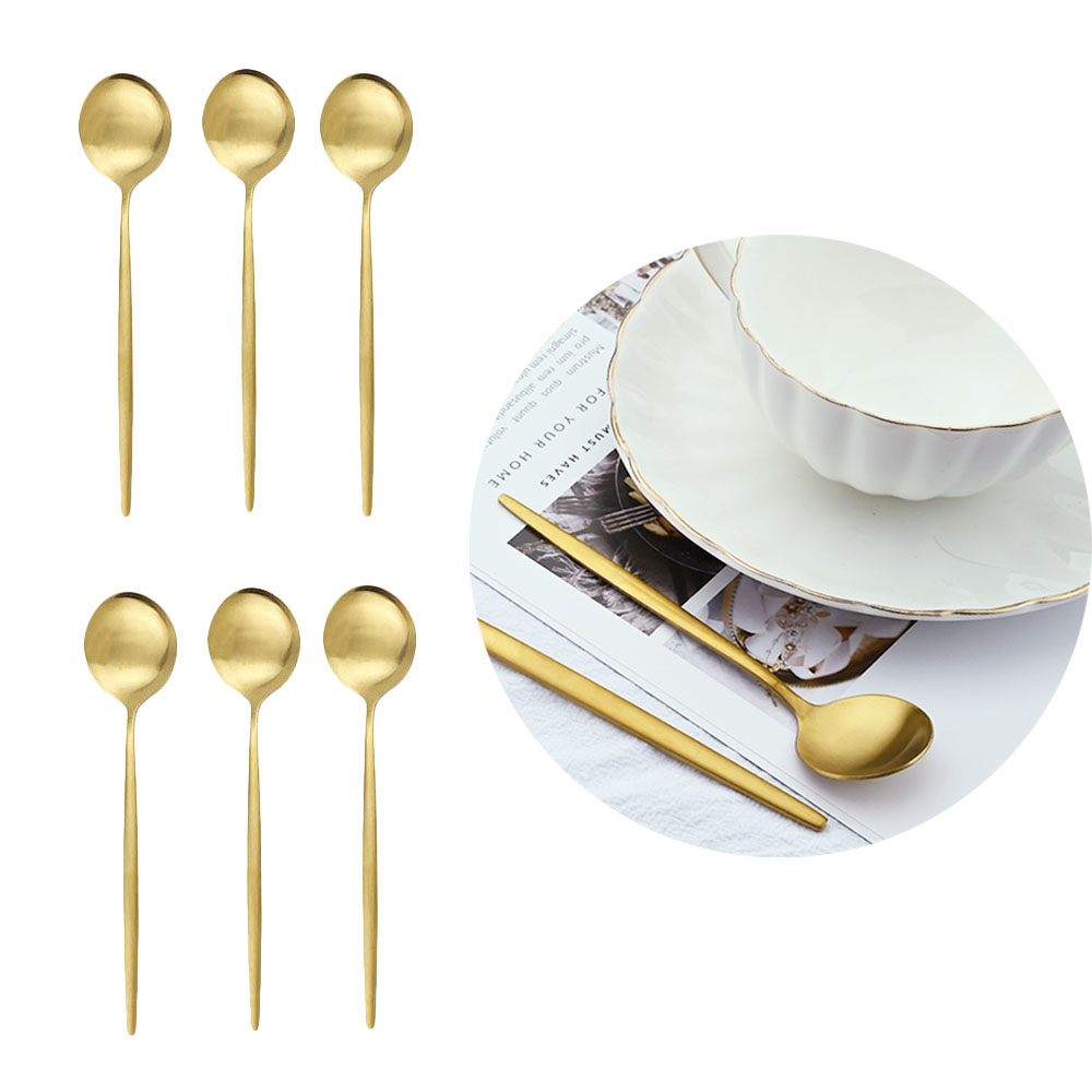 Cuchara de té de acero inoxida - Gold Cutlery Flatware reseña y precio