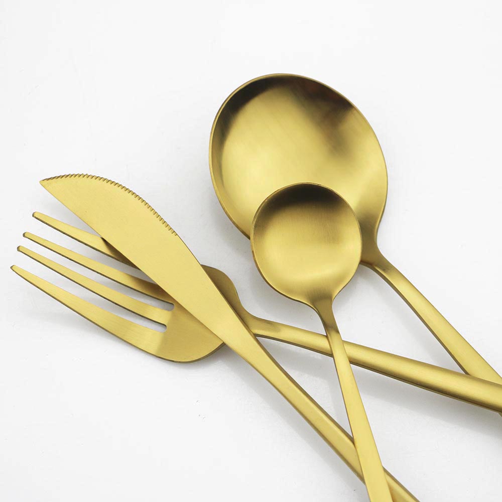 Cuchara de té de acero inoxida - Gold Cutlery Flatware reseña y precio