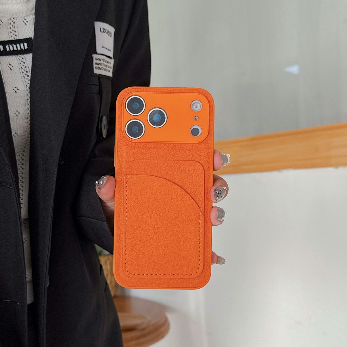 Funda de Cuero Color Naranja c - Leather Card Wallet reseña y precio