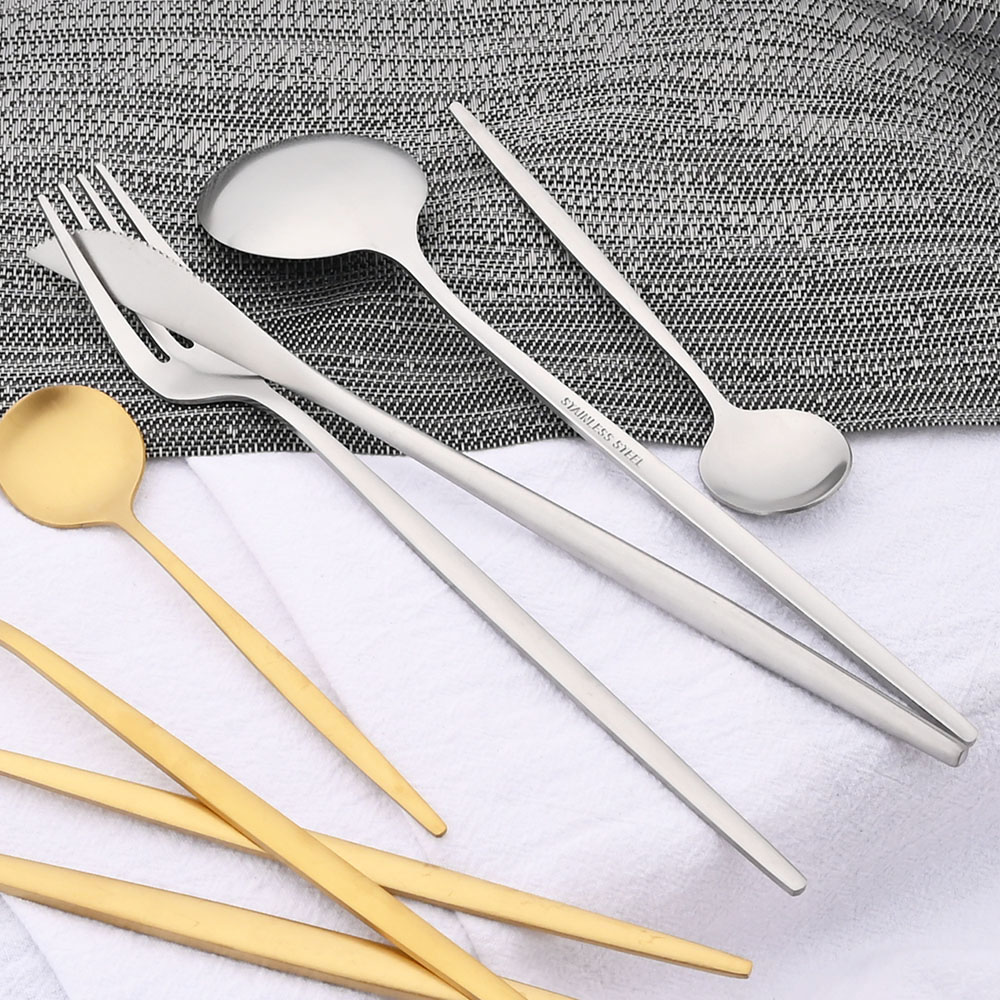 Juego de cucharas mate pequeña - Gold Cutlery Flatware reseña y precio