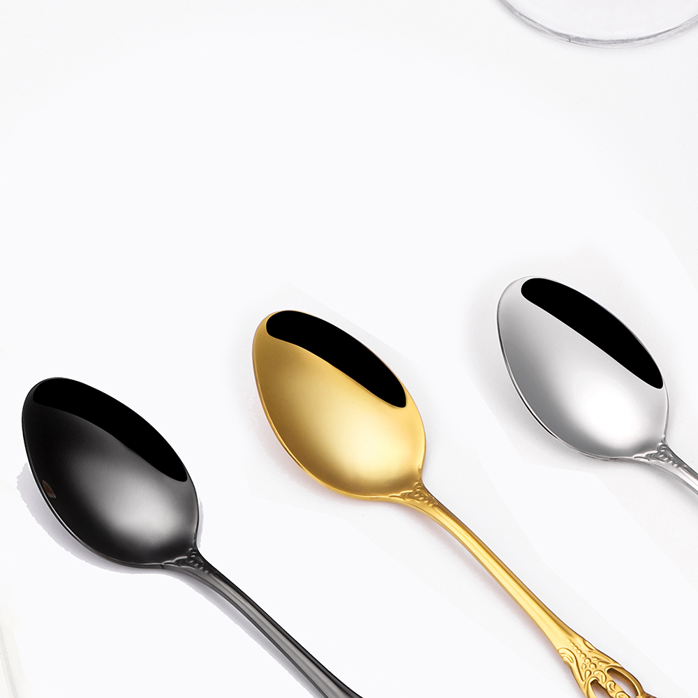 Juego de cucharas de postre do - Gold Cutlery Flatware reseña y precio