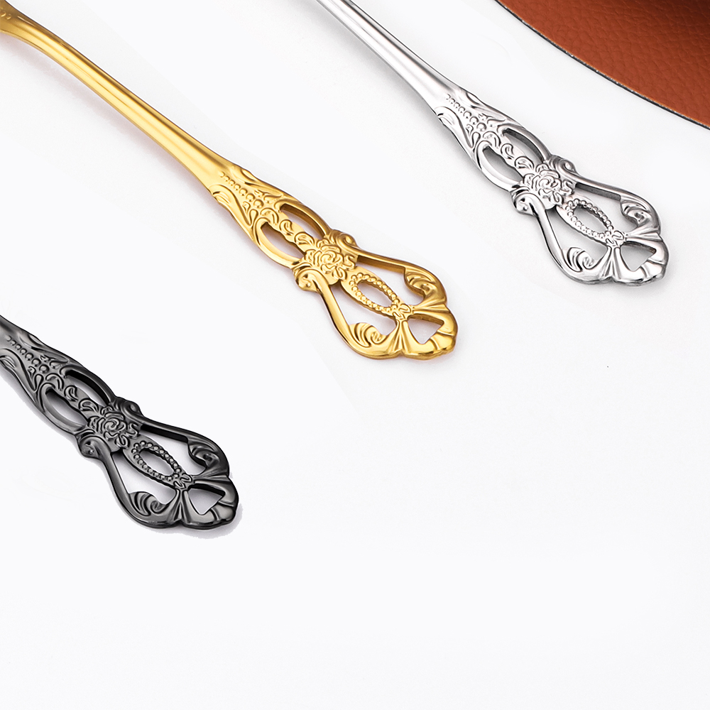 Juego de cucharas de postre do - Gold Cutlery Flatware reseña y precio