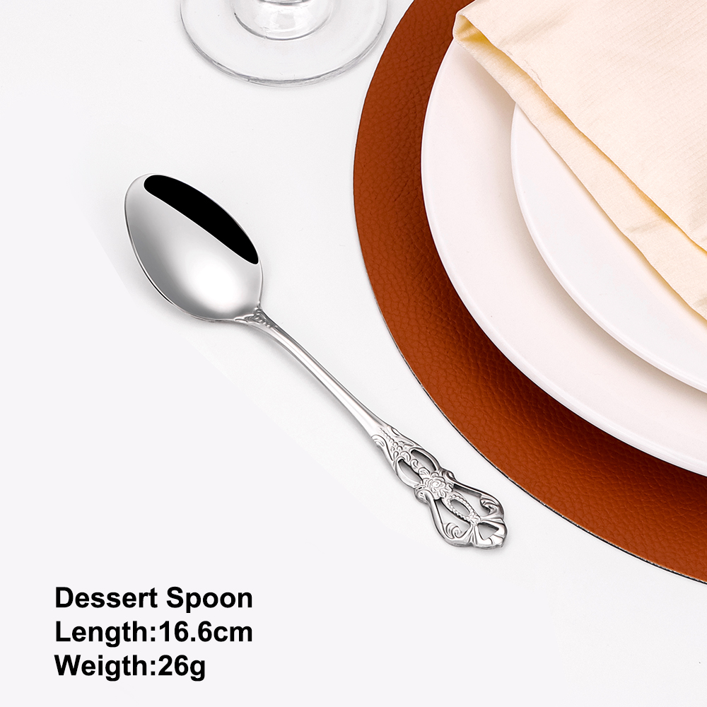 Juego de cucharas de postre do - Gold Cutlery Flatware reseña y precio